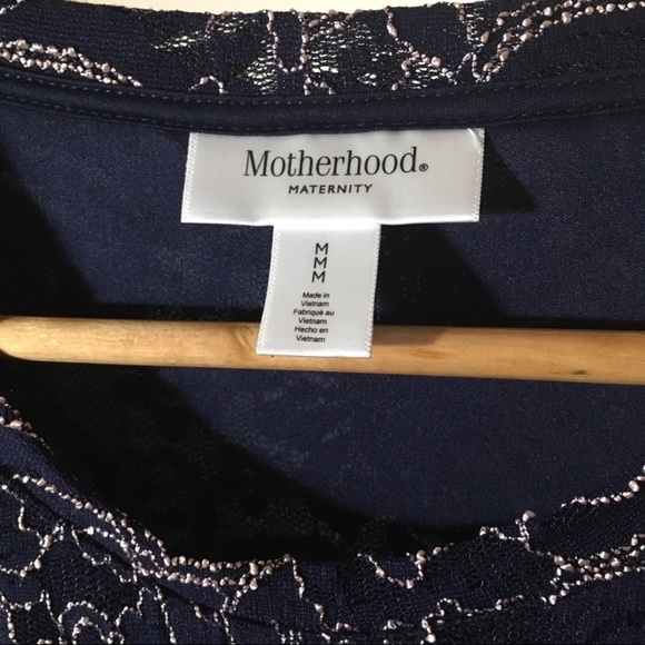 Motherhood Navy & Pink Lace Ribbon Belted Dress - Picture 4 of 8